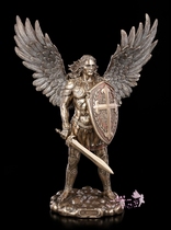  Imported cold-cast bronze statue of St Michael Archangel