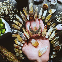 Natural yellow crystal crown hair band moon accessory