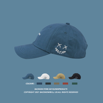 BACKNOW embroidered cap male ins sunshade Joker baseball cap blue tide Korean version of Japanese hat female tide