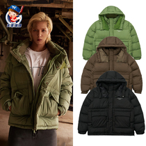 South Korea direct mail ADLV counter 2021 new solid color hooded down jacket warm Joker men and women coat tide