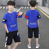 Childrens clothes boy summer clothing suit 2022 new CUHK child foreign air short sleeves Two sets of handsome boy sports