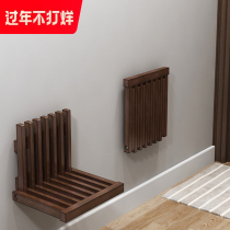 Close by wall folding stool ultra-thin hidden wall-mounted wall style Hyun Guan Chairs Change Shoes stool Wooden Door Shoe Cabinet Wear wall