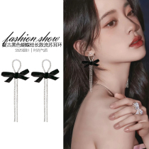 High level Sensation Light Extravagant sumph Butterfly Knot Ear Clip Without Earbuds Woman Temperament Long earbuds net red without pain ear decoration exploits