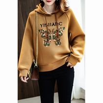 RAGR good wear Joker fashion items early Autumn New Air cotton butterfly embroidered loose long sleeve top