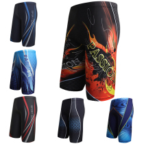 New mens five-point pants hot spring Swimming fashion printing and fattening comfortable flat Corner beach quick-drying swimming trunks