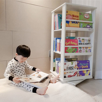 Korea INS Swivel Bookshelves 360 Degrees Floor Bookcase Children Plotbook Shelf Minimalist Home Book Containing Shelf