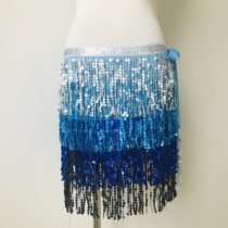 Belly dance waist chain New tassel hip scarf skirt three-layer chiffon belt Indian dance waist seal watch performance waist towel accessories
