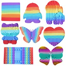 Square 30 * 30cm silicone Penguin macaron color heart-shaped butterfly spot rainbow rodent toy large pioneer
