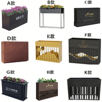 Outdoor Wrought iron flower box combination Stainless steel garden landscape flower trough Street metal flower bed Sales department planting flower pot