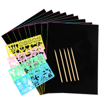 Scraping Paper A4 Color Student Kindergarten Handmade diy Sand Painting Children's Graffiti 8 Open Painting Paper Colorful Scraping