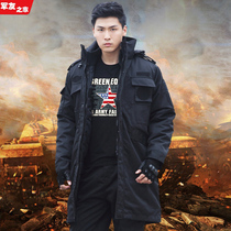 Black special service cotton clothes security overalls winter winter thick duty coat logo cotton padded jacket pants hat belt