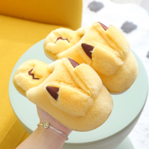 Children's cotton slippers for children boys and girls indoor slippers cartoon autumn and winter wool plush warm floor mop non-slip