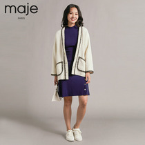 maje2021 spring and summer new womens tweed V-shaped design tassel pocket jacket MFPVE00238