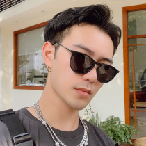 New mens fashion sunglasses Korean version black classic round frame comfortable driving driving anti-UV sunglasses for women