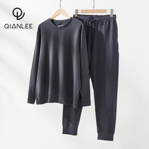 Organic cotton pajamas men spring and autumn cotton long sleeve couples home clothes set women can wear sports and leisure 2021