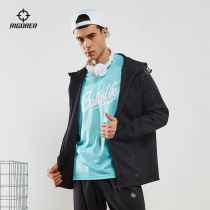 Quasi hooded sweater 2021 autumn winter cardigan knitted top men basketball training running sports zipper coat