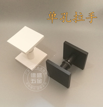 Square bathroom door handle single eyelet bath room glass door handle Nordic round wood door handle black white