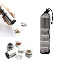 New outdoor camping portable seasoning box transparent plastic stainless steel solid seasoning pot barbecue seasoning bottle