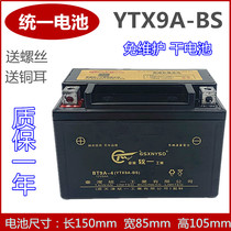 Unified motorcycle dry battery battery maintenance-free YTX9-B 12V8A SGW250 Huanglong 600 large pedal battery