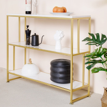 Nordic wrought iron marble rack kitchen living room multi-level storage rack floor microwave oven cooking table