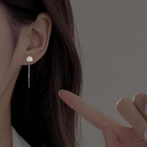 925 Pure Silver Cute Rabbit Earrings Female Long section 2021 New wave minimalist Joule Line Senior Sensation Ear Accessories Zodiac Rabbit