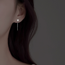 925 Pure Silver Triple Leaf Floral Earrings Earrings Female small crowdsourced design High level lukewarm wind ear decoration 2022 New wave