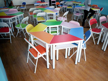 Primary and secondary school students desks chairs art desks training desks color reading tables psychological counseling tables splicing trapezoidal tables