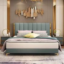 American light luxury soft bag metal bedside backplane Hotel custom bed screen Simple leather art headboard custom headboard