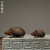 Solid copper hedgehog copper simulation animal retro pure copper small ornaments antique micro-carved copper small antique bronze pieces