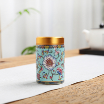 long enamel color ceramic honey bee sealed jar Mini small small portable Puer Red green tea jar gift customization