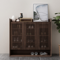 Nordic solid wood shoe cabinet grille door hall Partition Cabinet Day Style Brief home Entrance Door door Grand lockers