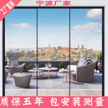 Ningbo sliding door custom kitchen balcony sliding door hanging rail three linkage four linkage narrow side door partition factory direct sales