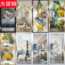 Modern art glass partition screen decoration living room porch cabinet TV background wall carved frosted light transparent custom
