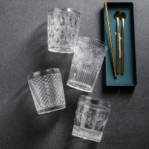 Suo kitchen light luxury Cup set home cold water cup glass retro wine cup embossed family living room drinking water