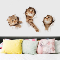 3D Solid Wall Stickler Cute Kitty Stickler Bedroom Room Wallpaper Dorm Room University Students Creative Wall Decoration Applid