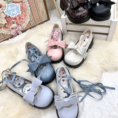 taobao agent [Deposit] Put a cotton puff lolita strap bow bow head shoes