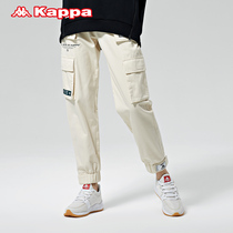 Kappa Kappa Sports Casual Pants Women Shuttle long pants Multi-pocket work Pants Tapered small footpants Grandpants Grandpants