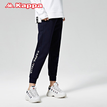 Kappa Kappa womens sweatpants knitted trousers black plus velvet casual pants printed grandma pants