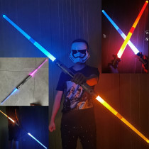 Planet telescopic war 2-in-1 luminous sound laser sword Plastic sword sword boy childrens performance toy