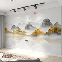 New Chinese style luxury abstract bamboo and wood fiber integrated board office hotel cash register wall panel decorative background wall