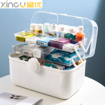 Xingyou medicine box Net red small medical box Small medicine box Medical household multi-layer medicine layered large-capacity storage box