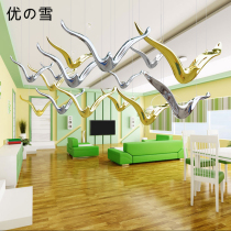  Youxue creative modern seagull sky pendant Lobby sky ceiling pendant decoration Hotel shopping mall atrium