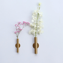 Creative Nordic living room refrigerator Paste wall hanging wall flower arrangement Flower tube dry vase Free hole florist decoration