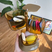 Powder puff beauty egg storage box dustproof and breathable rotatable high-value sub-box multifunctional transparent jewelry box