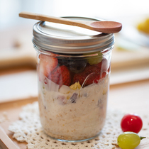 (mason Family) Kerr mason jar overnight oatmeal Cup mason jar American breakfast cup salad jar