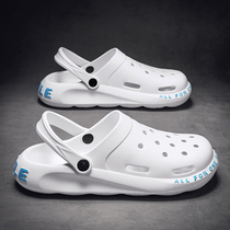 Slippers Mens Cave Shoes Summer Outpenetration Gas Anti-Slip Dual-use Baotou Sandals Sandals Mens Home Outdoor Beach Shoes