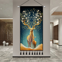 Nordic elk ins porch fabric hanging picture tapestry living room background cloth bedroom wall decoration hanging cloth painting custom