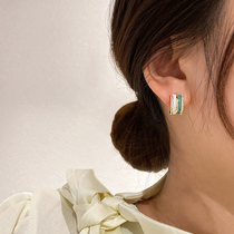 Enamel Glaze Earrings Minor Design Earrings 2022 New Tide Korea Advanced Atmosphere Light Luxury Edge Earrings