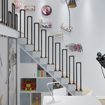 Simple modern rotating stair handrail guardrail Indoor creative tone n-type railing Elderly and children household fence