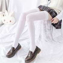 Pseudo-female stockings womens bosses Japanese and Korean extended knee stockings black-and-white silk Loli cos high pseudo-mother cd